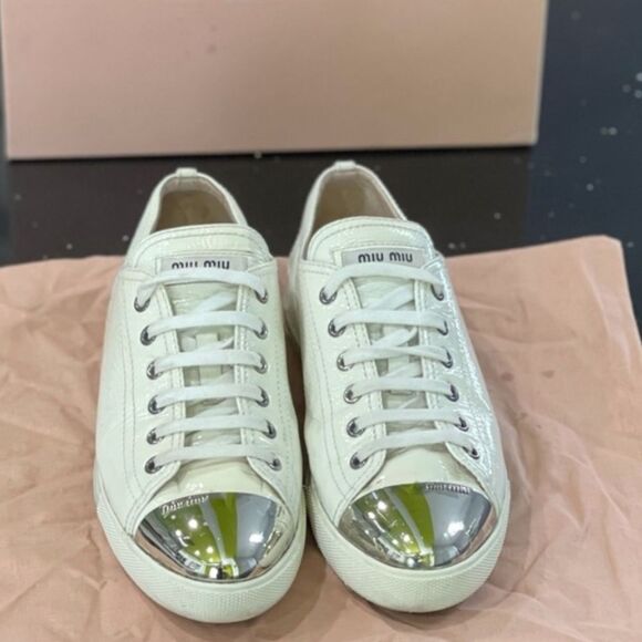 MIU MIU Patent leather white sneakers - Picture 10 of 14